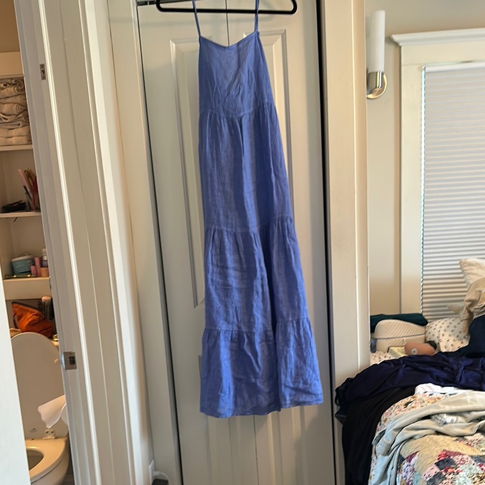 Blue Spaghetti Strap Maxi Dress